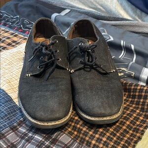 George memory foam black/brown denim dress shoes